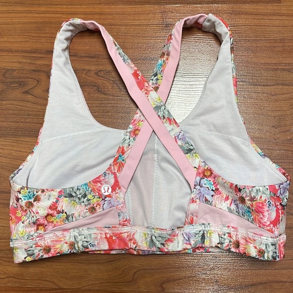Lululemon Run: Stuff Your Bra II Flowabunga Mini Multi / Bleached Coral Sz 10! - Picture 7 of 12